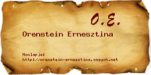 Orenstein Ernesztina névjegykártya